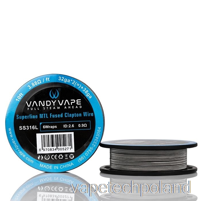 Vape Shop Warszawa Vandy Vape Superfine Szpule Z Drutu Mtl - 10 Stóp 3,88ohm Drut Ss Topiony Clapton